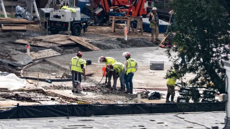 Jackhammer Drives Into White House Helipad After Trump Reportedly Orders Changes (Photos)