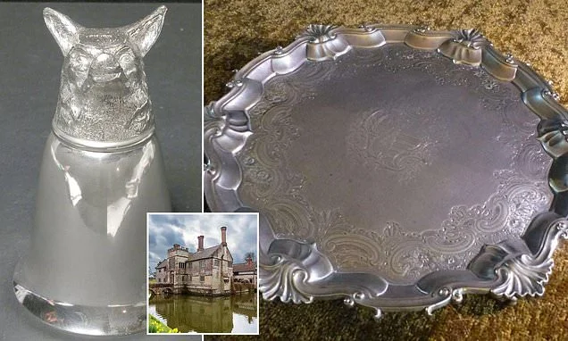 Police launch manhunt after dozens of rare silver antiques are stolen from National Trust manor house