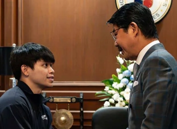 Speaker Bojie Dy welcomes Olympic gold medalist Carlos Yulo
