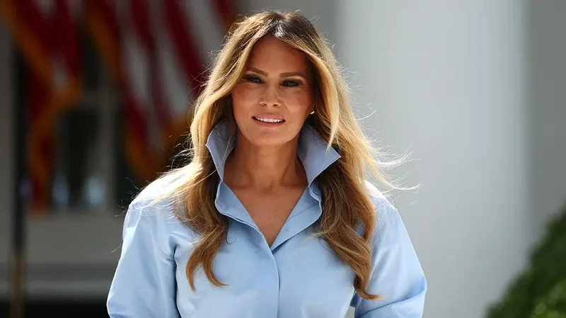 'I heard you missed me': Melania Trump turns heads in patriotic Rose Garden look for major announcement