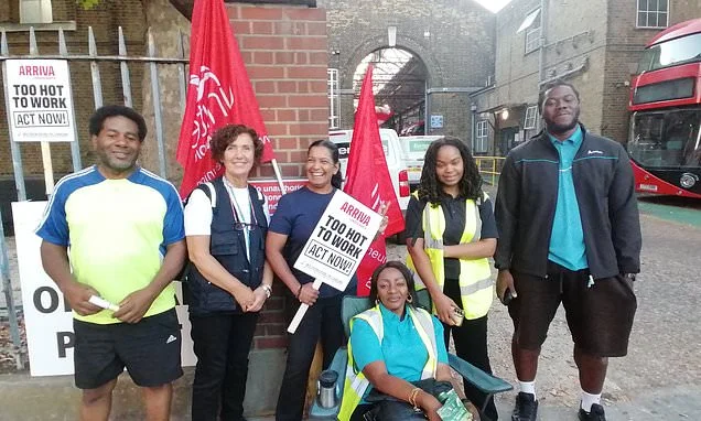 London bus drivers start 26 days of strike action over 'dangerously hot' working conditions as capital sees latest heatwave in record-breaking summer