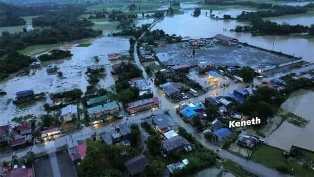 Heavy rains submerge road, rice fields in Bulalacao, Oriental Mindoro