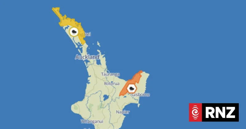 Warnings issued as heavy rain heads to Bay of Plenty, Northland