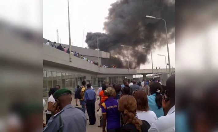 BREAKING: Fire engulfs Lagos airport