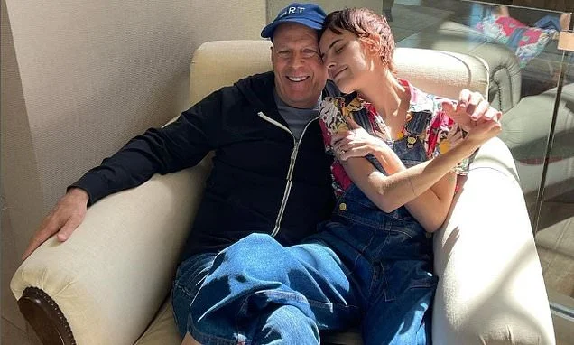 Dementia-stricken Bruce Willis, 71, appears in rare photo at daughter Tallulah's wedding… four years after Hollywood retirement due to health battle