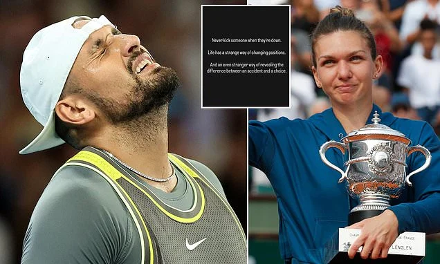 Nick Kyrgios brutally mocked by Simona Halep following tennis star's positive cocaine test - after Australian ruthlessly berated former world No 1 during her doping ban