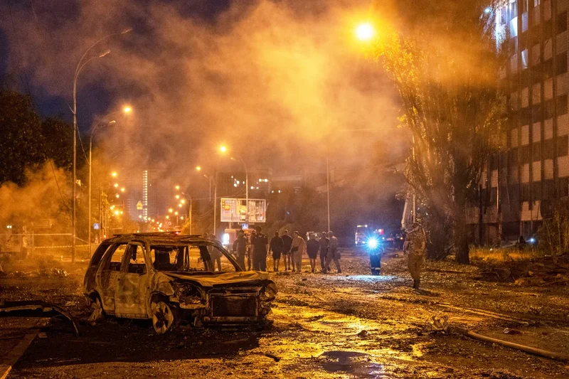 Photos show Russian missile and drone attack on Ukrainian capital Kyiv