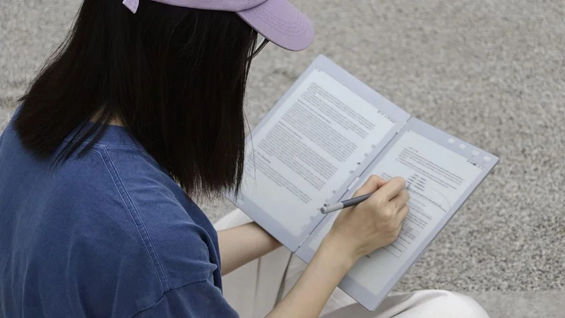 The InkLeaf is a dual-screen e-paper tablet that lets you read on one display and take notes on the other
