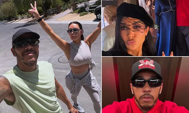Loved-up Lewis Hamilton shares candid snaps of girlfriend Kim Kardashian... after confessing the reality TV superstar makes him 'happier'