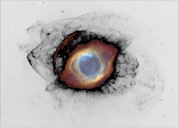 New image captures glowing shock waves in the Helix Nebula