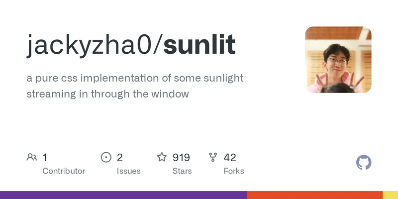 a pure css implementation of some sunlight streaming in through the window
