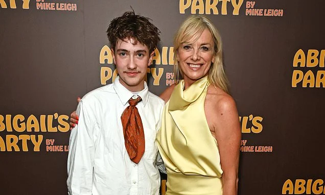 Tamzin Outhwaite is supported by her trans son Flo at star-studded press night for her new West End role in Abigail's Party