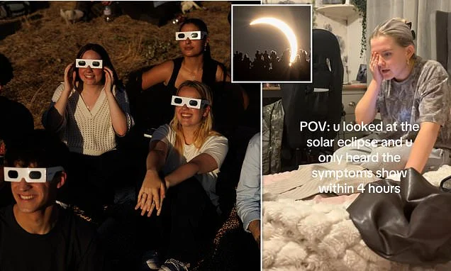 'I feel like I'm going to go blind': Britons complain of agonising eye pain after staring DIRECTLY at the solar eclipse without glasses