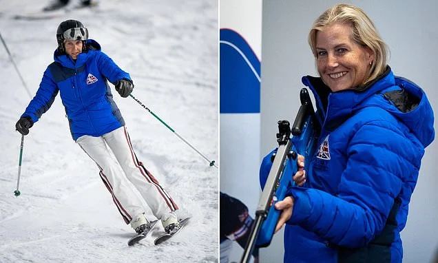 Daring Duchess! Sophie hits the ski slopes and tries her hand at laser shooting during a visit to independent service charity that supports injured veterans