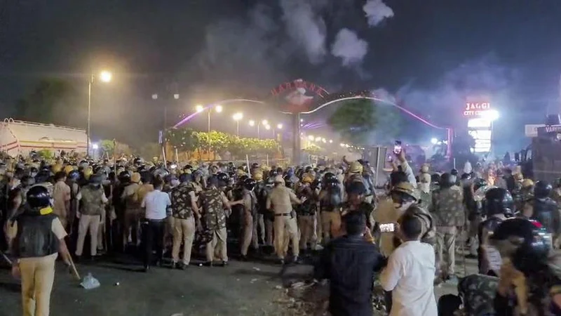 Six police personnel injured as protest turns violent in Ambala; National Highway cleared after lathicharge