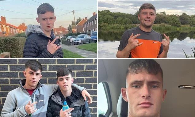Pictured: Five men killed in 'TikTok joyride' crash after VW driving wrong way smashed into police car and left two officers dead