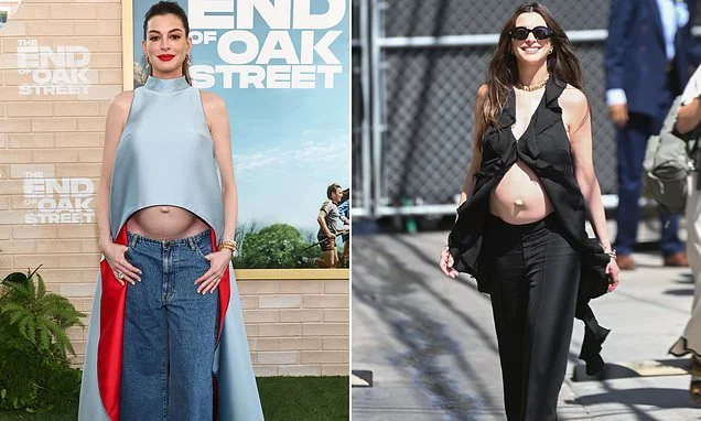 Why do trolls think Anne Hathaway's bump is fake? As star, 43, hits back at bizarre claim after she wore 'ridiculous' maternity outfit, doctor says 'strong abdominal muscles' can cause 'prominent' pregnancy