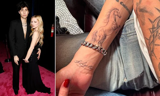 Travis Barker's son Landon, 22, splits from British nepo baby model girlfriend Skyla Sanders, 21, after tattooing her name on his wrist