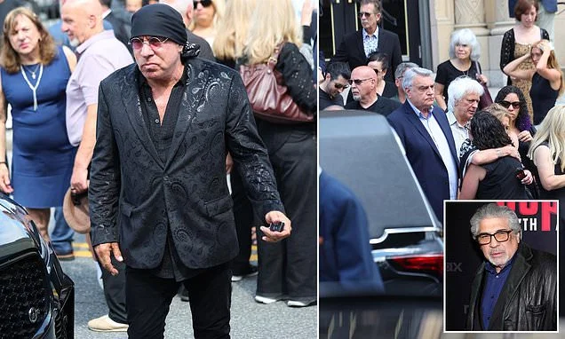 The Sopranos stars Steven Van Zandt and others reunite in New York for Vincent Pastore's funeral service... days after his shock death at age 80