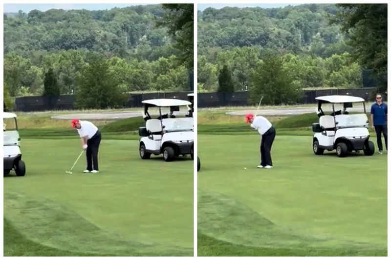 Trump denigrates fellow golfers as lacking ‘talent’ as he boasts about winning trophy on his own course