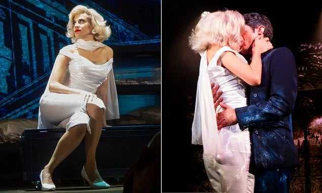 Pixie Lott makes her debut in Who Killed Marilyn? in the West End... as she nails iconic Monroe's look with bleached bob and red lips