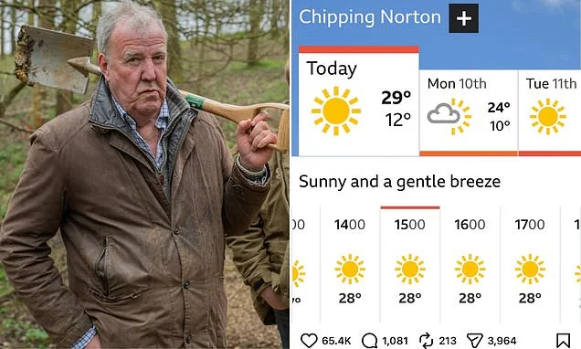 Jeremy Clarkson shares bleak update on Diddly Squat Farm: TV presenter complains his harvest is 'f*****' ahead of UK's fifth heatwave
