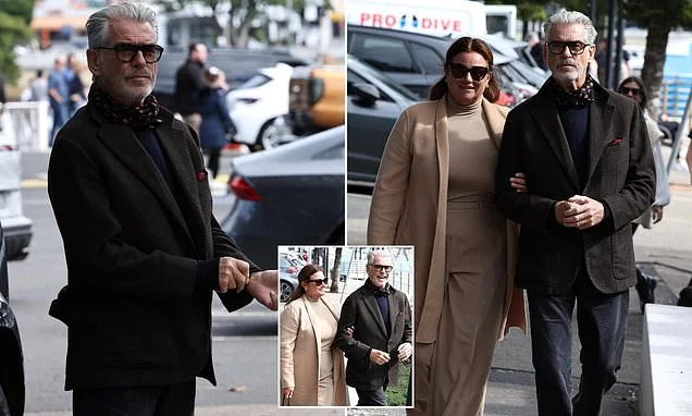 Pierce Brosnan and wife Keely enjoy romantic Sydney Harbour cruise after lunch at Catalina - as loved-up couple stroll arm-in-arm through Rose Bay