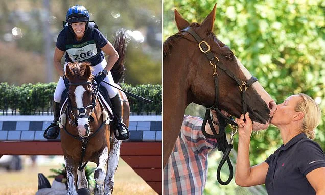 Sealed with a kiss: Zara Tindall beams and jumps for joy after winning first major championship in nearly 20 years at the British Open Championships