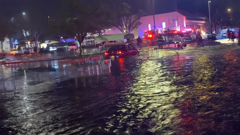 Torrential rain floods New York City’s streets and subway