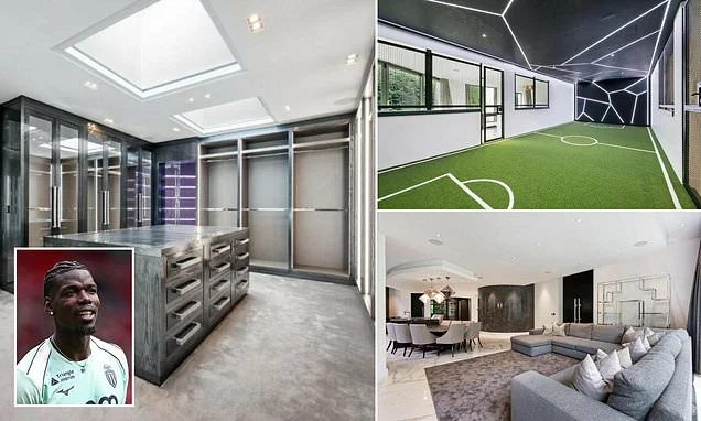 Man United flop Paul Pogba slashes price of £3.95m mansion in England - complete with indoor football pitch - just as his contract is torn up at Monaco