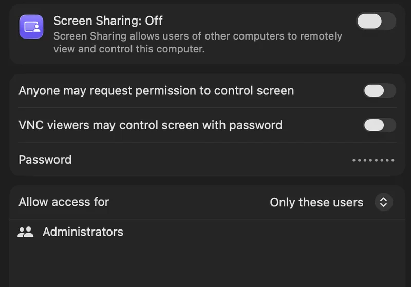 Apple Screen Sharing Security, (Mon, Aug 17th)