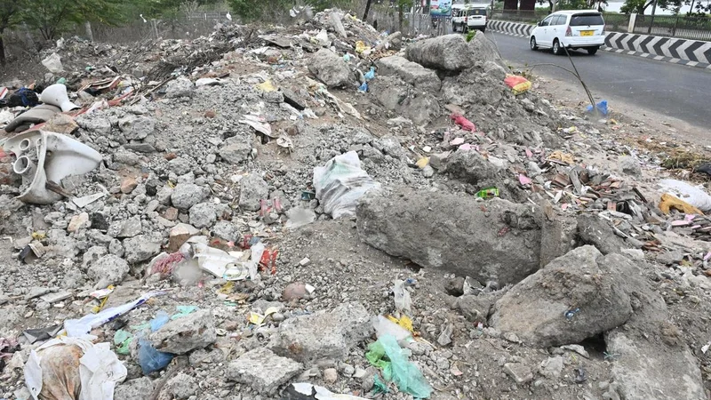 Construction debris dumping continues to choke Coimbatore roads, waterbodies