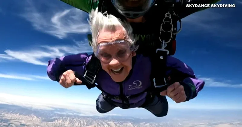 100-year-old grandmother skydives in California: "If you slow down, life is over"