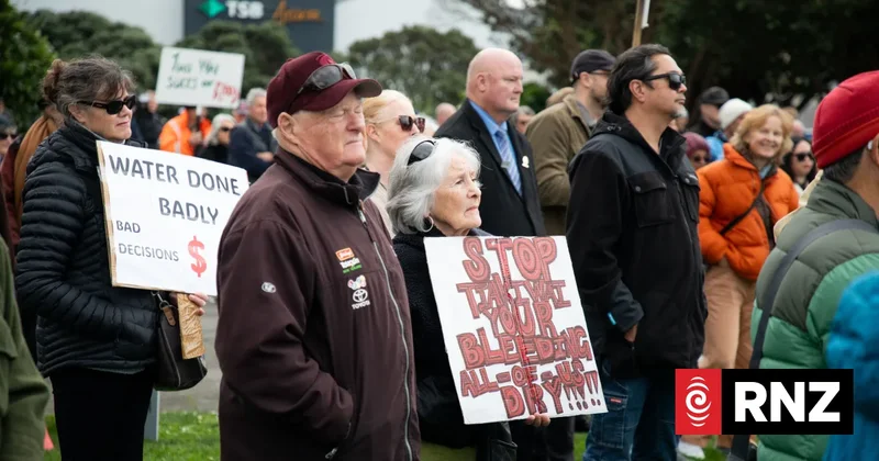 Wellington residents march on parliament in bid to get rising water bills lowered