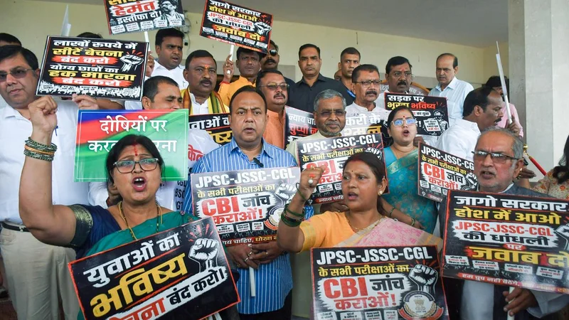 BJP stages protest on Jharkhand Assembly premises over job exam 'irregularities'