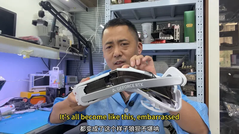 RTX 5060 Ti survives car crash after being bent in half — short PCB saves the day, single memory chip resolder restore full performance