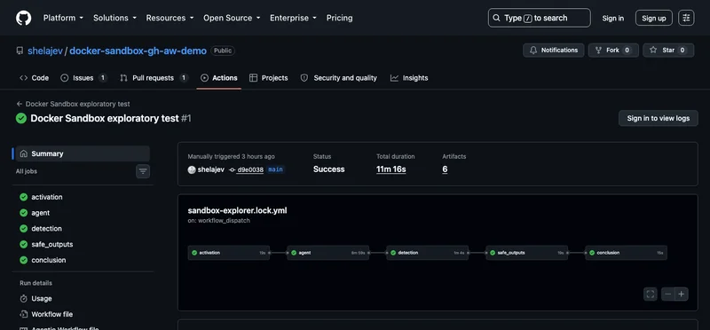 Running AI agents in GitHub Actions with Docker Sandboxes