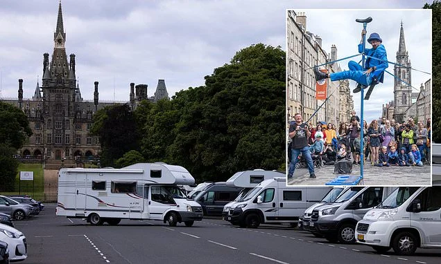 Crafty visitors find a way of avoiding costly Edinburgh stays... by staying in their campervans
