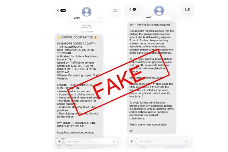 Be on alert for iMessages from scammers posing as the police and Singapore courts