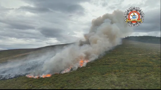 Firefighters respond to large wildfire at Glencullen in Dublin Mountains