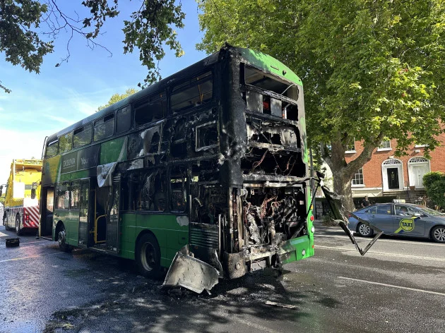 Diversions in place after Dublin Bus catches fire in Donnybrook