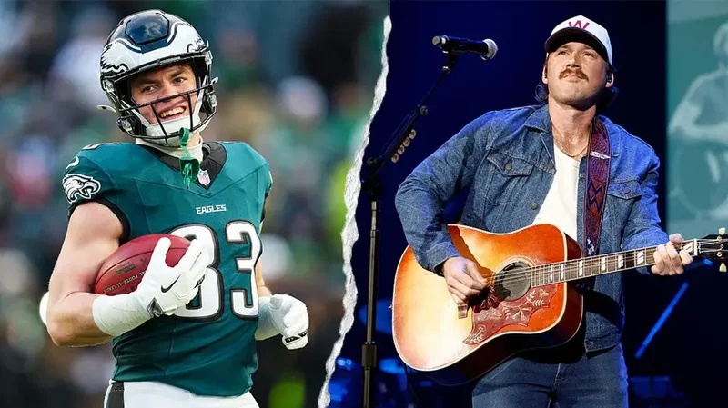 Eagles' Cooper DeJean walks out with Morgan Wallen during final stop on 'I'm the Problem' tour