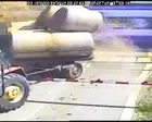 Train crashes through farm trailer after tractor driver stops on tracks in Poland – video