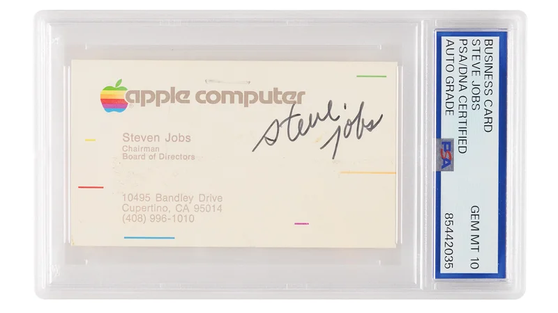 Gem Mint signed 1983 Steve Jobs business card opens at $70,000 — second signed card from that era after $180,000 record sale
