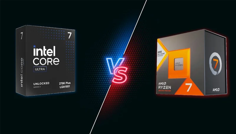 Intel Core Ultra 7 270K Plus vs AMD Ryzen 7 7700X3D faceoff — battle of the upper mid-range CPUs