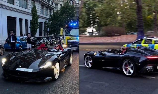 'Best day of his career!': Met Police officer's lucky day as he is allowed to drive limited edition Ferrari Monza SP2 - which sell for £3.7MILLION - after it was seized by cops
