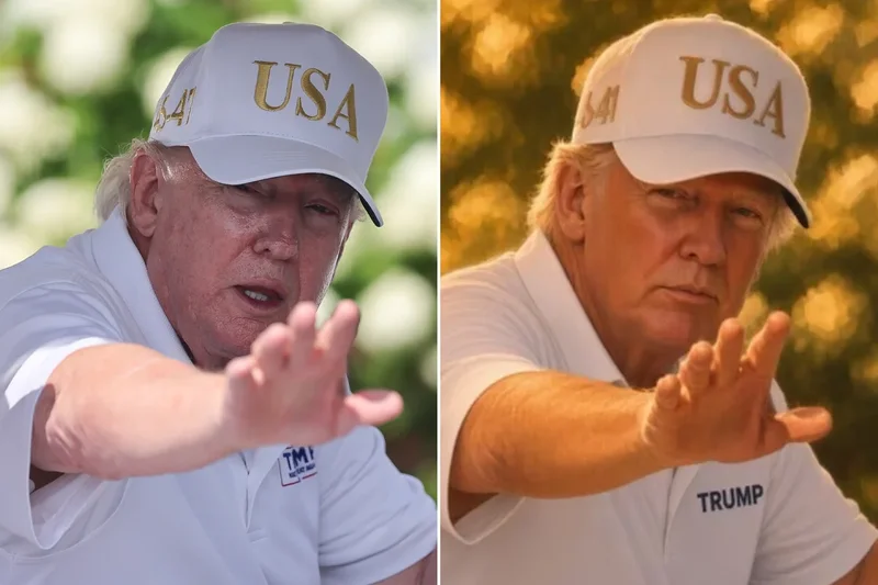 Trump posted touched-up version of his golf photo to look younger and slimmer