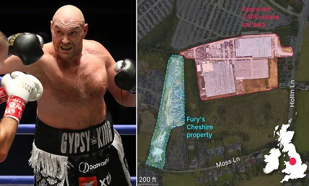 Tyson Fury faces another blow at his abandoned Cheshire mansion after council approves huge 1,384-space car park just metres away from his property