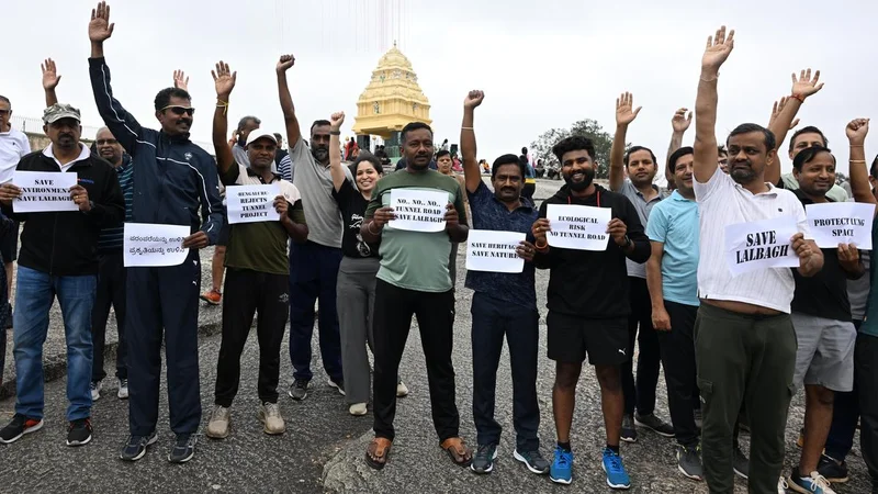 Citizens form human chain to save Lalbagh from proposed tunnel road project