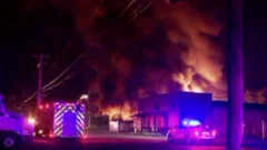 Firefighters tackle blaze in Ohio after industrial explosion
